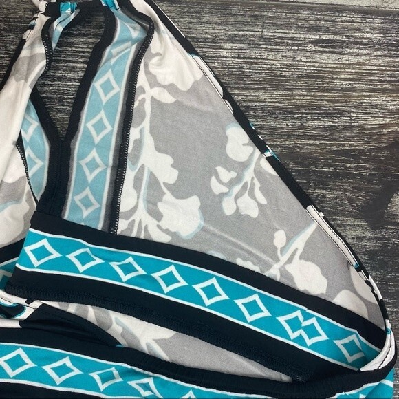 BCBG Floral Print Sleeveless Keyhole Cutout Halter Top S - Picture 4 of 5